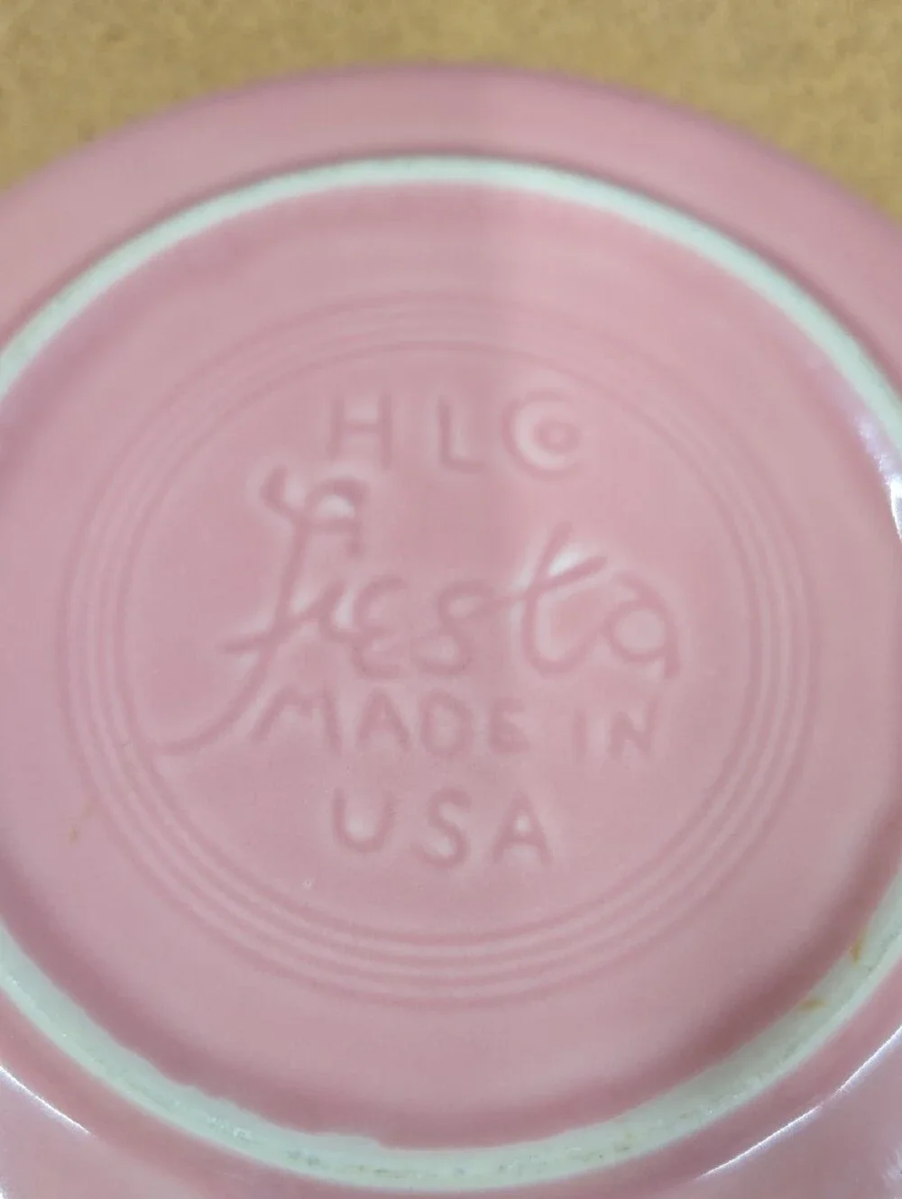 Fiesta Rose Ceramic Serving Bowl - Classic Ring Design
